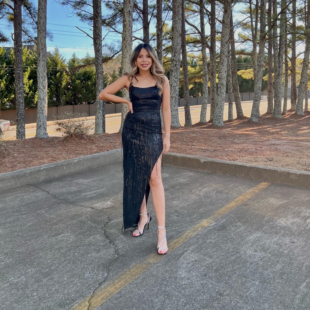 Fringe sequence dress